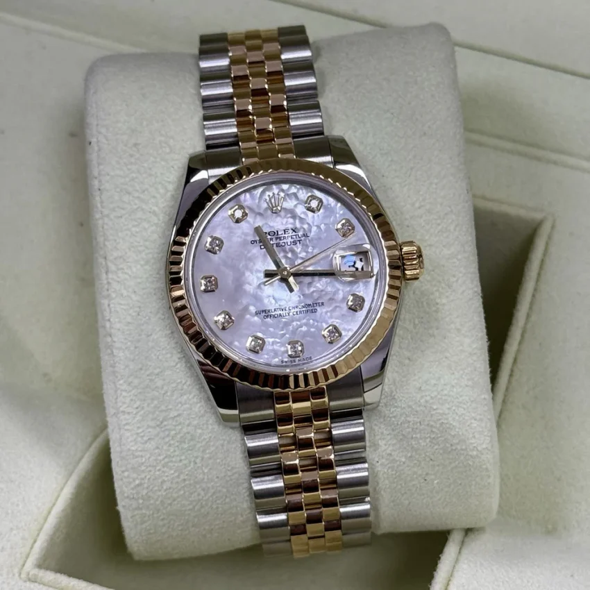 Rolex Datejust 31 178273 31mm. MOP Mother Of Pearl Diamond Dial. 2007 Full Set