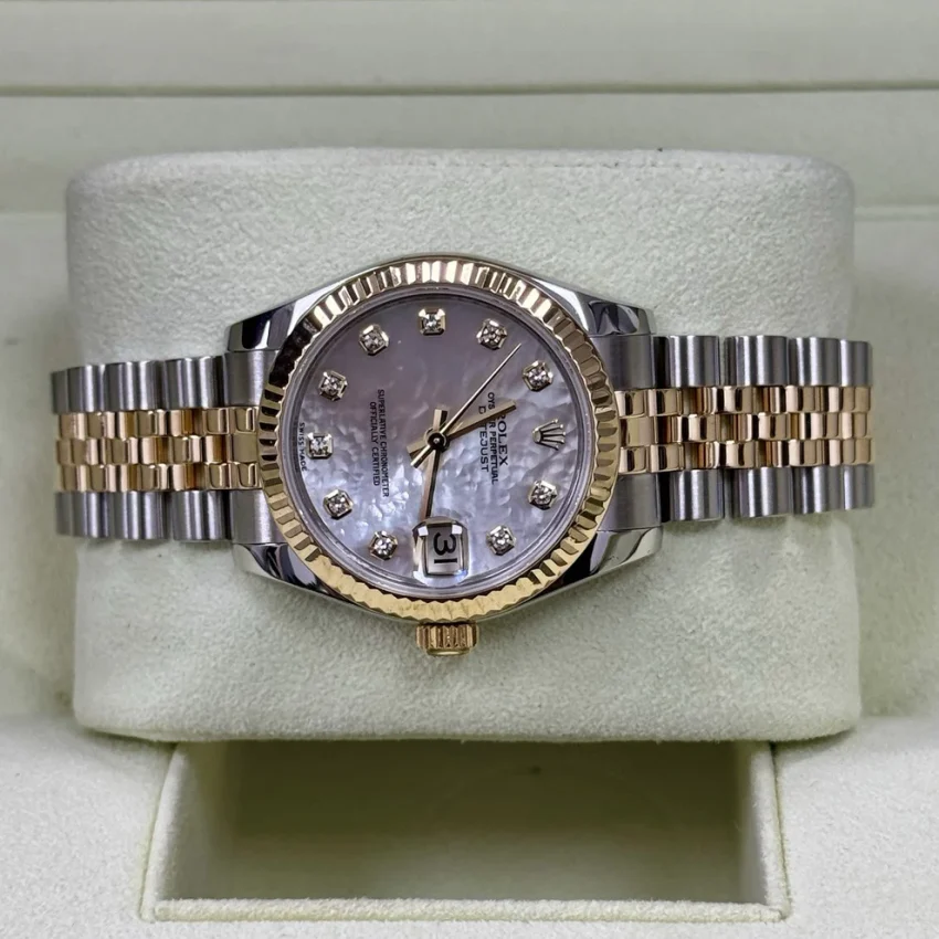 Rolex Datejust 31 178273 31mm. MOP Mother Of Pearl Diamond Dial. 2007 Full Set