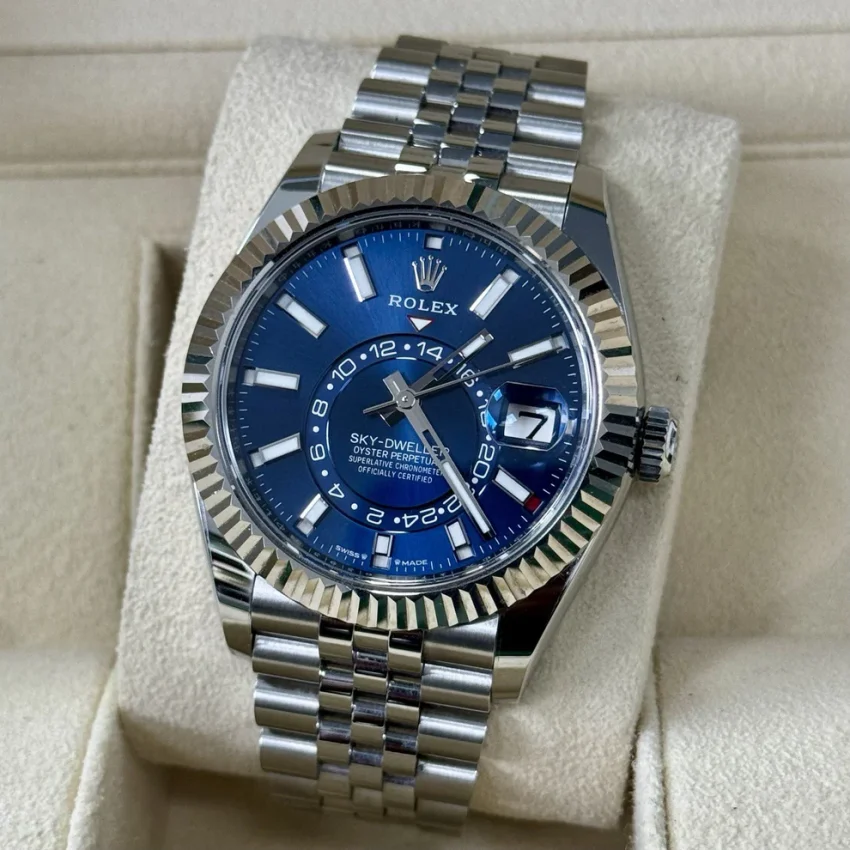 Rolex Sky Dweller Blue Dial Jubilee Bracelet 336934. 2024 Full Set Immaculate