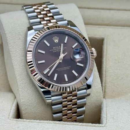 Rolex Datejust 41 Steel & Rose Gold 126331. Chocolate Brown Dial. 2023 Full Set